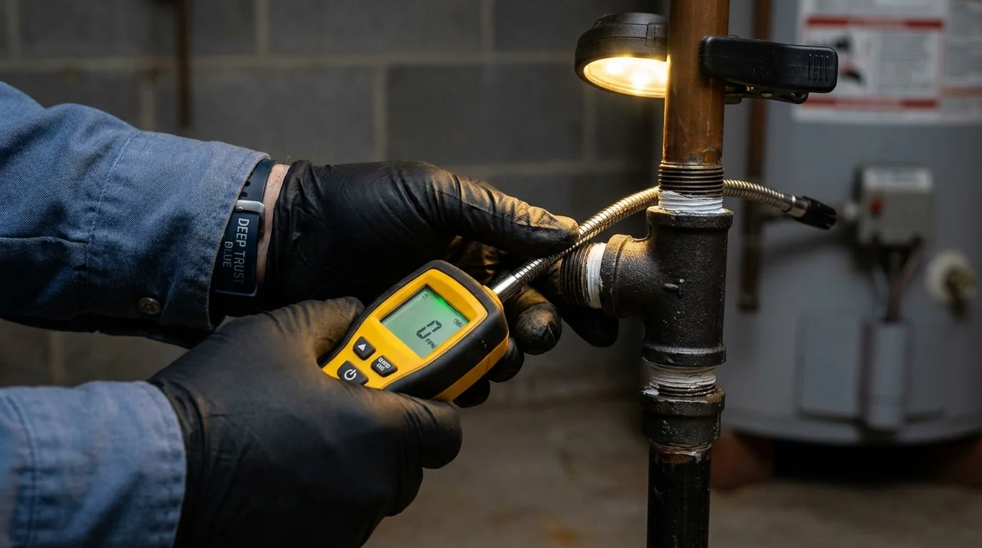 Gas leak detection with electronic sniffer by Johns Plumbing LLC in Cleburne