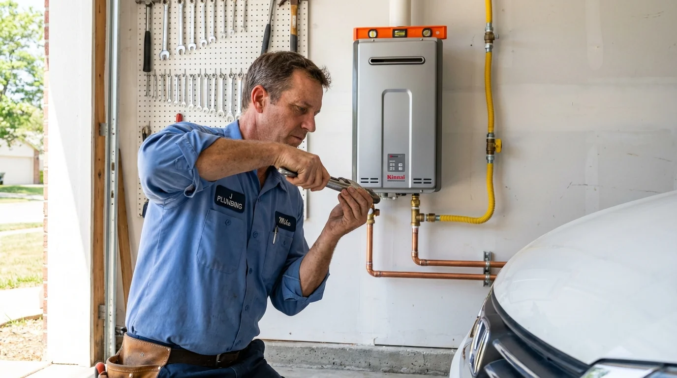 Tankless water heater installation by a Johns Plumbing LLC plumber in Cleburne